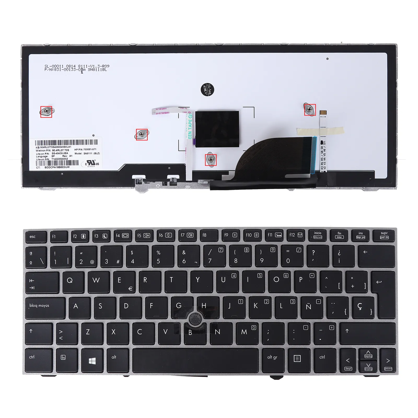 Picture of HP 2170P gray FRAME BLACK With Backlit Board